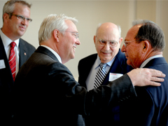 Vice Chancellor Nevin Kessler, Chancellor Woodson, Ben Jones and Ken Agro