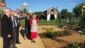 Professor Robin Moore introducing features of the garden