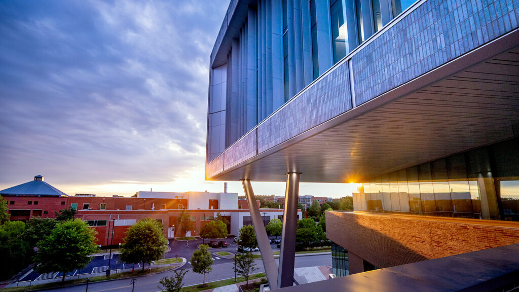 The sun sets over Centennial Campus.