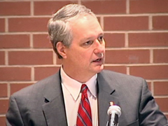 The Provost speaking during the January Forum