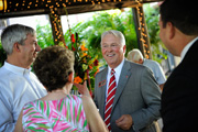 Chancellor Woodson talking with people at Biltmore